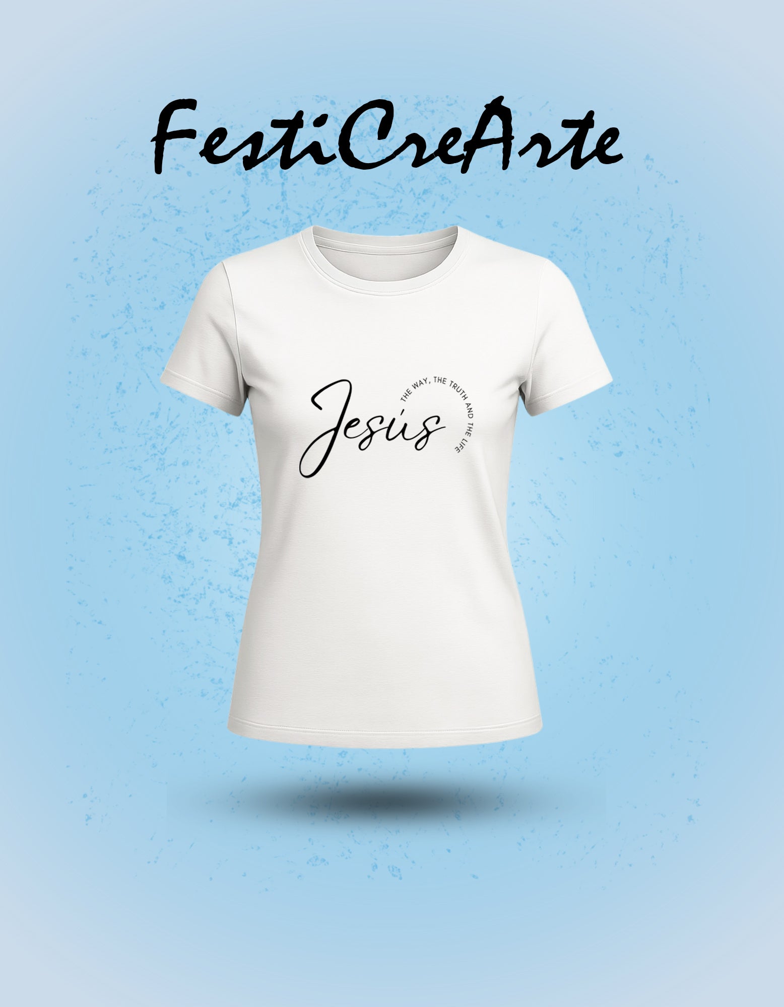 camiseta manga corta de mujer con un lindo diseño de jesus
