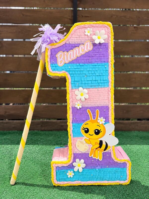 Piñata Número 1 Abejita Pastel Personalizada