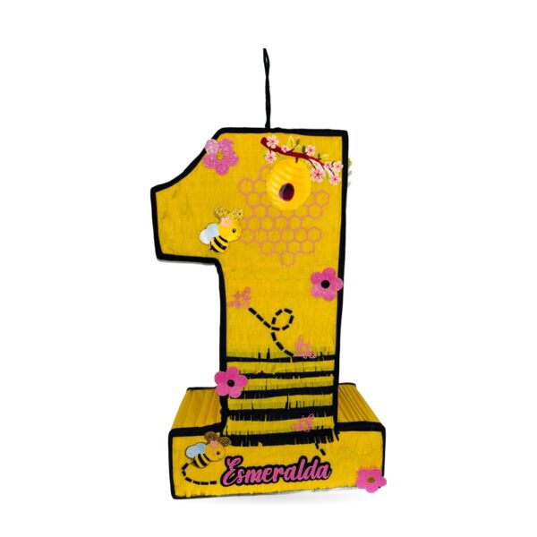 Piñata Número 1 Abejas y Panal Personalizada